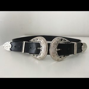 Double Buckle Black Belt